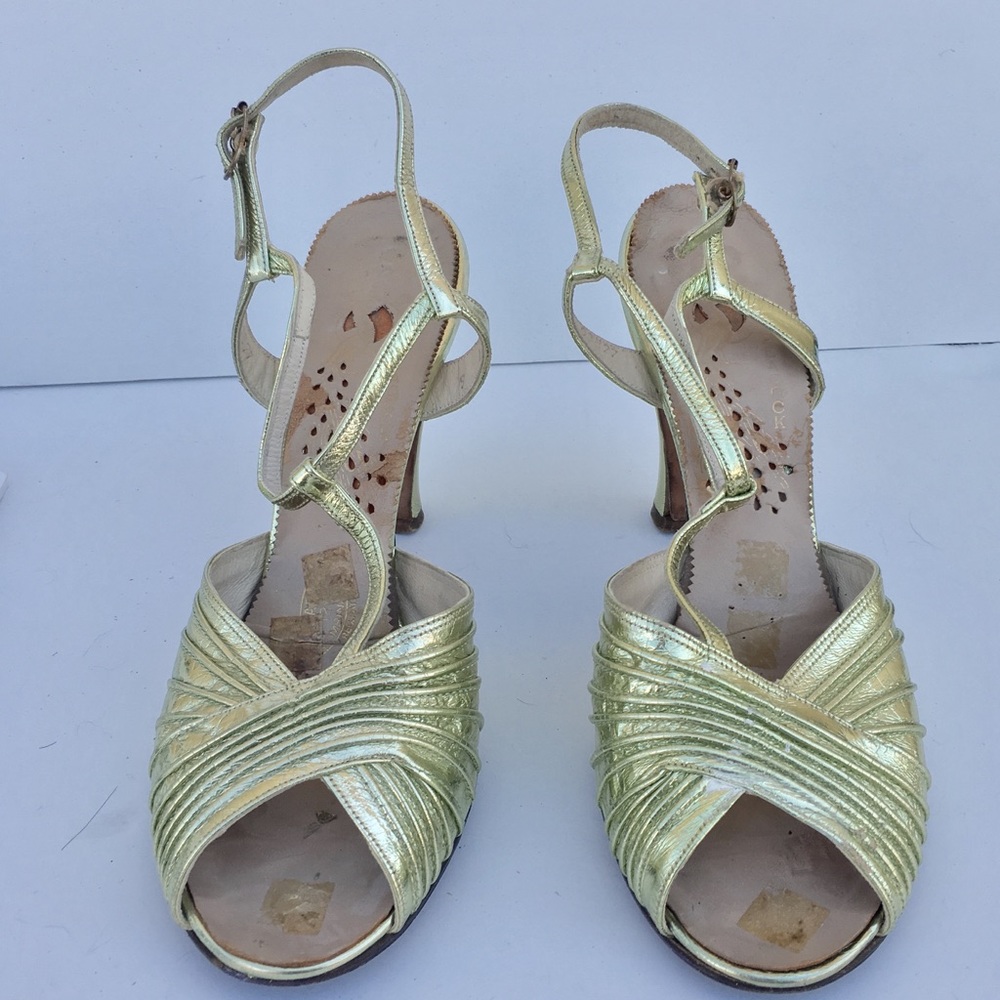 1950s Vintage Metallic Shoe size 6.5